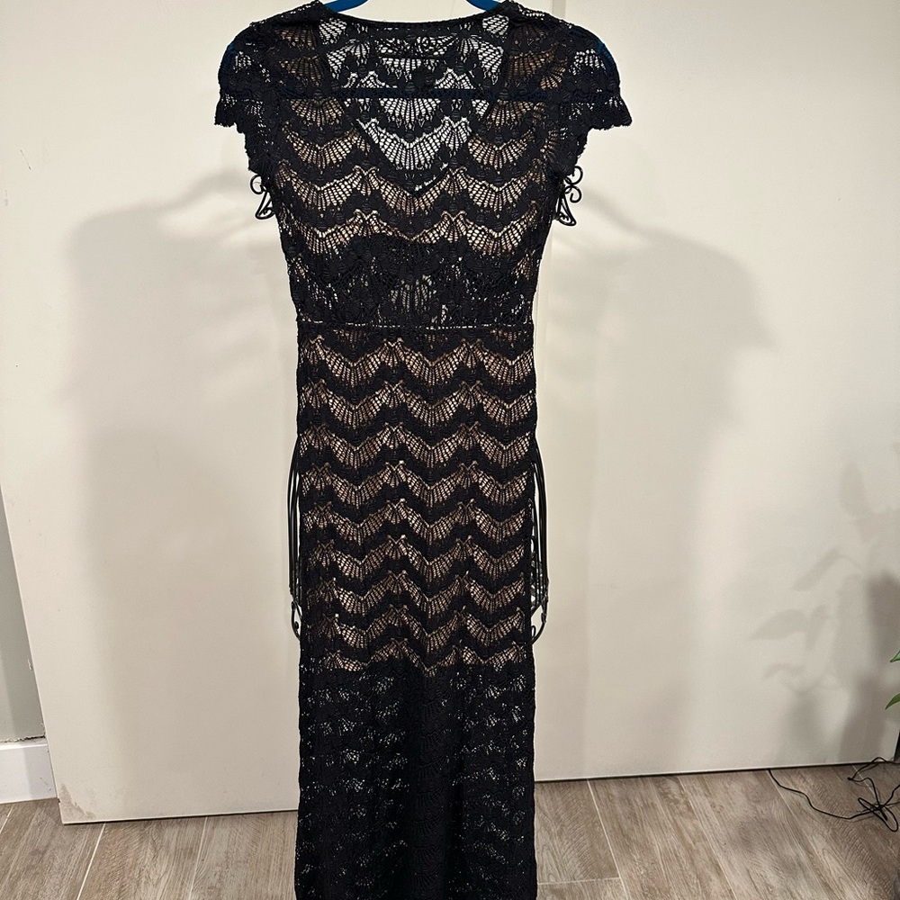 Nightcap Black Lace Midi Dress
